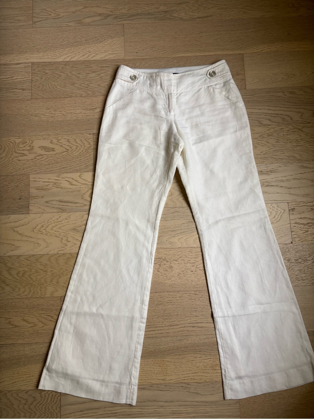 The Limited White Linen Blend Pants 0R